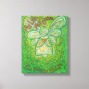 Lienzo Poema de cáncer Angel Pintura de tela envuelta