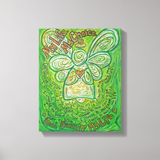 Lienzo Poema de cáncer Angel Pintura de tela envuelta (Anverso)