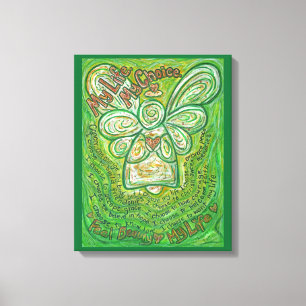 Lienzo Poema de cáncer Angel Pintura de tela envuelta