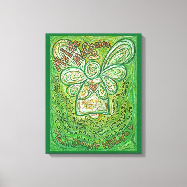 Lienzo Poema de cáncer Angel Pintura de tela envuelta (Anverso)