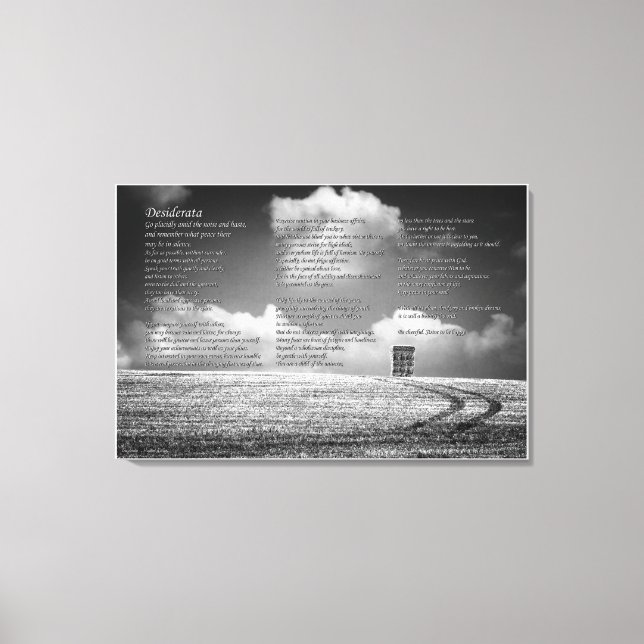 Lienzo Poema de Desiderata, cosecha inglesa Bella Artes (Anverso)