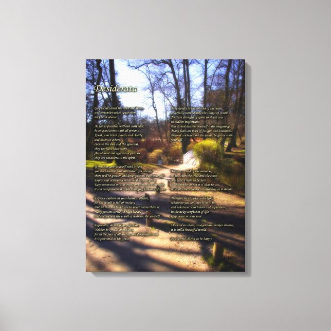 Lienzo Poema de Desiderata - Tengo tiempo (Anverso)