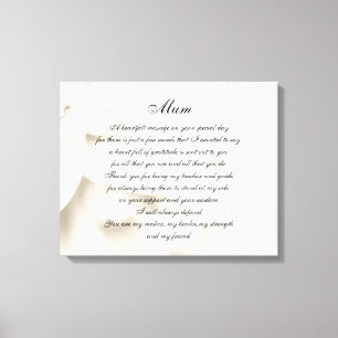 Lienzo Poema de la mamá/de la mamá