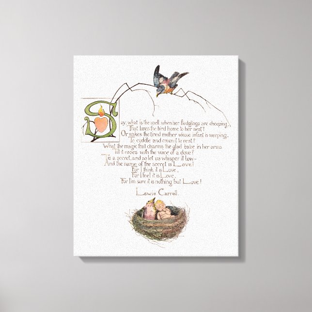 Lienzo Poema de Nursery de Lewis Carroll (Anverso)