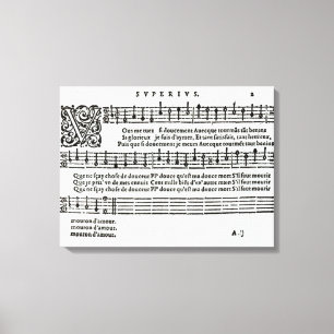 Lienzo Poema musical de Jean Antoine de Baif