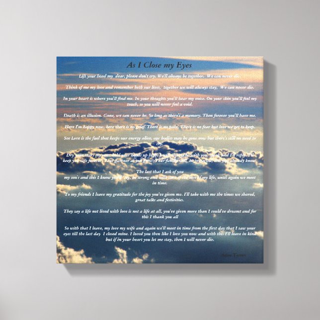 Lienzo Poesía de simpatía, amor y pérdida. (Anverso)