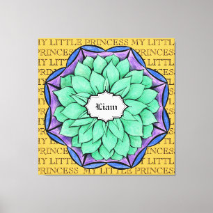 LIENZO POINSETIA MODERNA EN AZUL