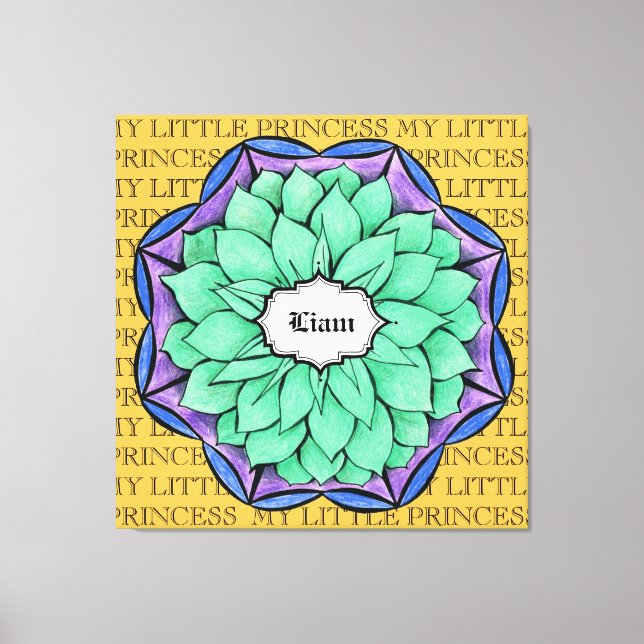 LIENZO POINSETIA MODERNA EN AZUL (Anverso)