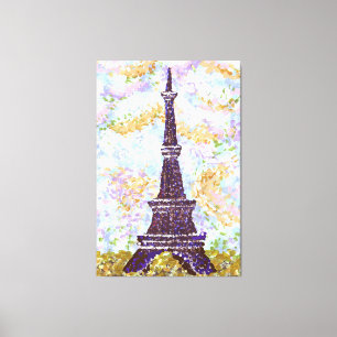 Lienzo Pointillismo paisajístico inspirado en la Torre E