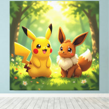 Pokémon und seine Treue Freunde Leinwanddruck