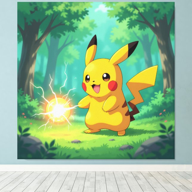 Lienzo Pokémon und seine Treue Freunde Leinwanddruck (Insitu (piso de madera))