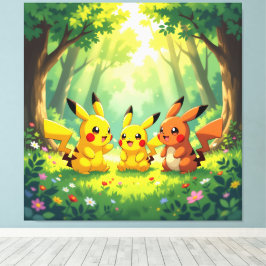 Lienzo Pokémon und seine Treue Freunde Leinwanddruck
