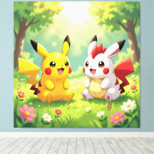 Pokémon und seine Treue Freunde Leinwanddruck