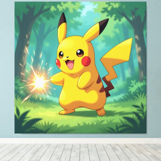 Lienzo Pokémon und seine Treue Freunde Leinwanddruck (Insitu (piso de madera))