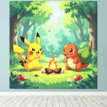 Pokémon und seine Treue Freunde Leinwanddruck