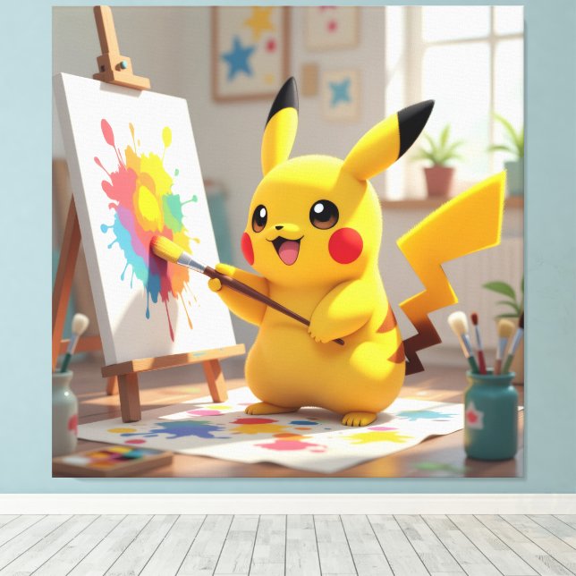 Lienzo Pokémon und seine Treue Freunde Leinwanddruck (Insitu (piso de madera))