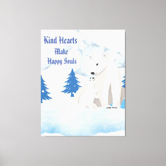 Lienzo Polar Bear and Cub Arctic Wildlife Canvas Print