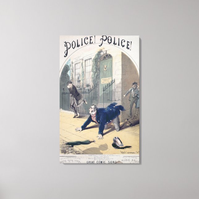 Lienzo Policía! Policía! Portada del libro de canciones,  (Anverso)