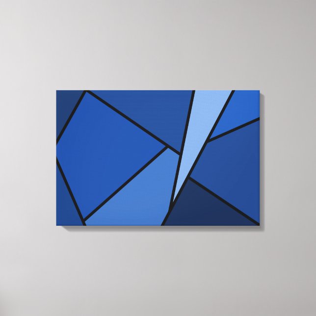 Lienzo Polígonos azules abstractos (Anverso)