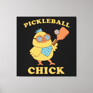 Lienzo Pollita de Pickleball - retro