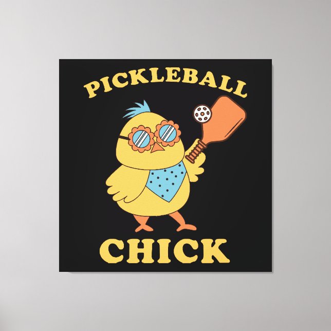 Lienzo Pollita de Pickleball - retro (Anverso)