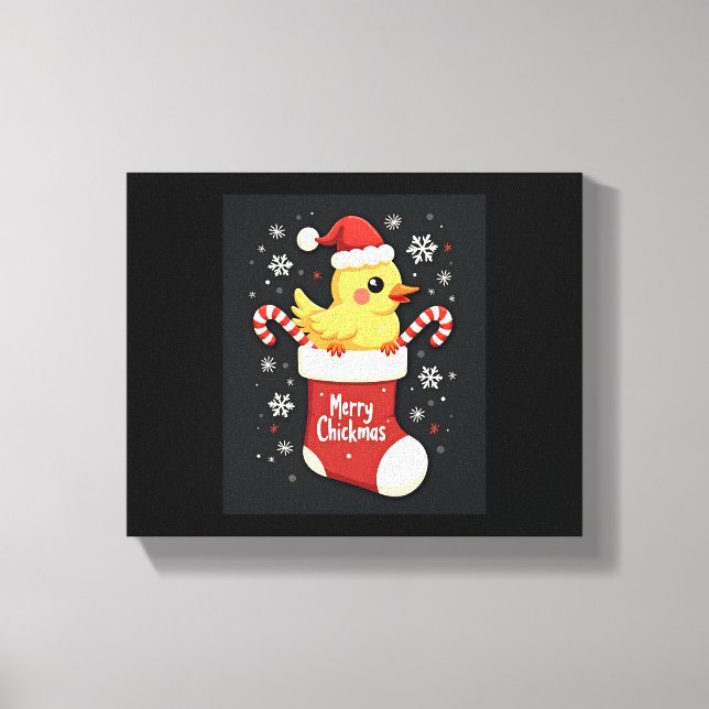 Lienzo Pollo de Feliz Navidad (Anverso)