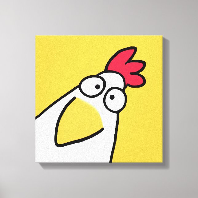 Lienzo POLLO GRAVE amarillo de Sandra Boynton (Anverso)