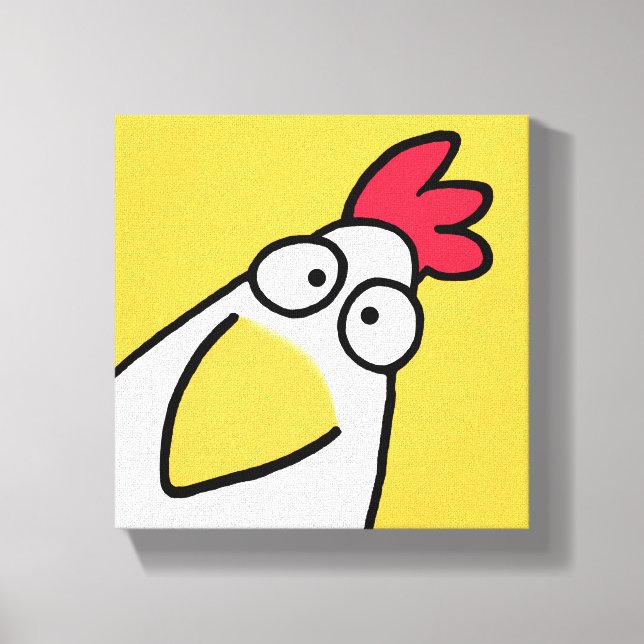 Lienzo POLLO GRAVE amarillo de Sandra Boynton (Anverso)