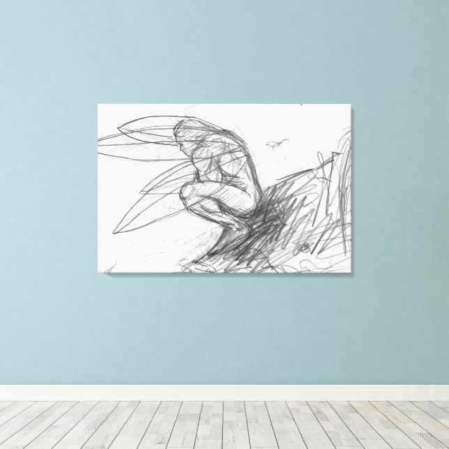 Lienzo Polvo de encino en el viento (Insitu (piso de madera))