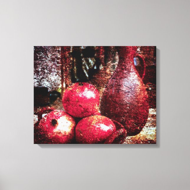 Lienzo Pomegranatos Y Una Cocina (Anverso)