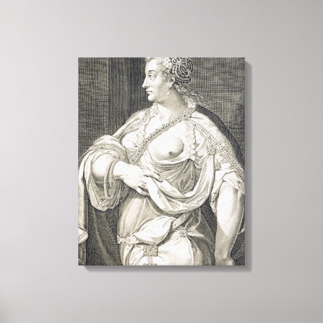 Lienzo Pompeya (d. AD 122) esposa de Julio César (engravi (Anverso)