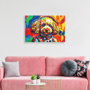LIENZO POODLE EN EL ESPACIO-3