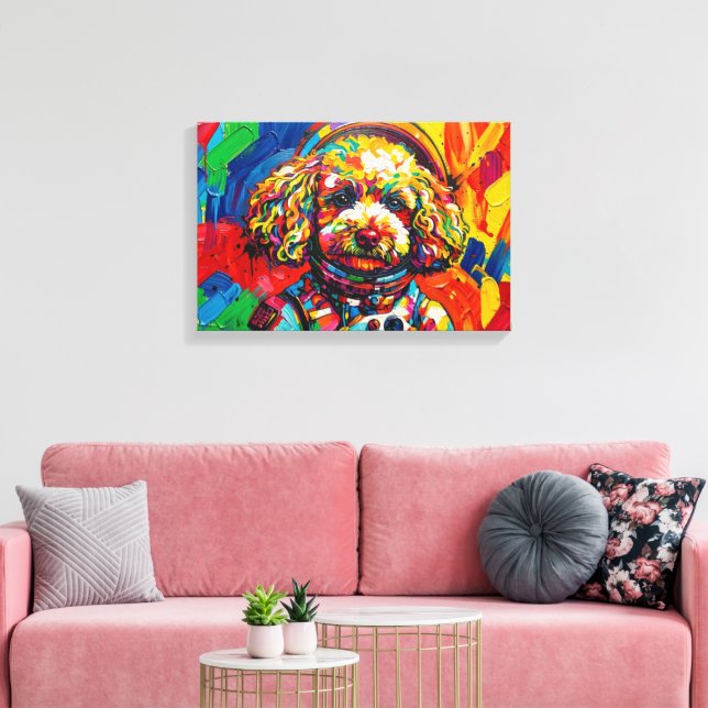 LIENZO POODLE EN EL ESPACIO-3 (Insitu (Sala de estar))