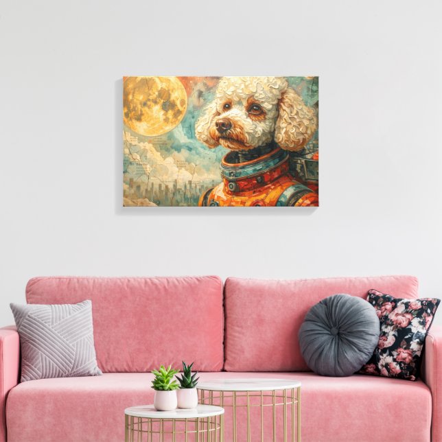 LIENZO POODLE EN EL ESPACIO-5 (Insitu (Sala de estar))