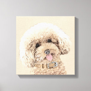 Lienzo Poodle (juguete, miniatura) Pintura original de ar