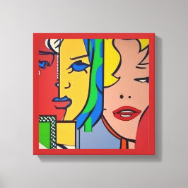 Lienzo Pop Art Canvas Painting in Roy Lichtenstein Style