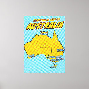 Lienzo Pop Art Ilustrado Australia