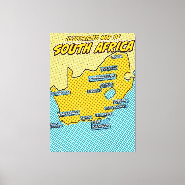 Lienzo Pop Art Ilustrado Sudáfrica  (Anverso)