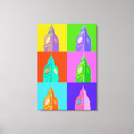 Lienzo Pop Art Neon Big Ben<br><div class="desc">Este diseño presenta 6 fotos de neones del Big Ben en Inglaterra.</div>