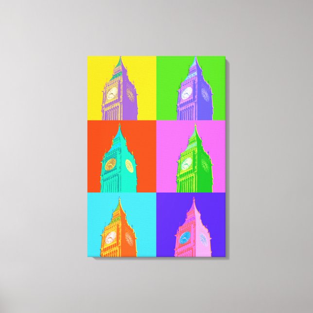 Lienzo Pop Art Neon Big Ben (Anverso)