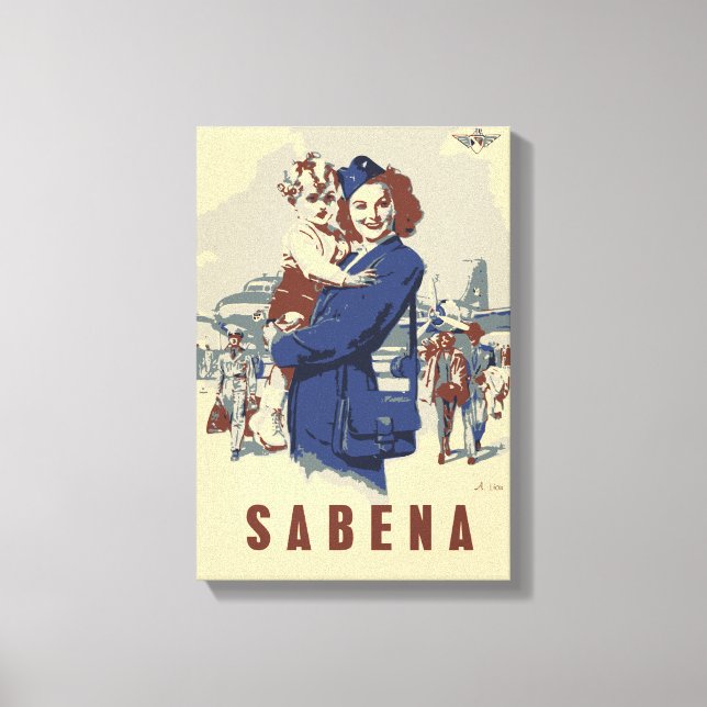 Lienzo Pop art Sabena Ex belga Airlines (Anverso)