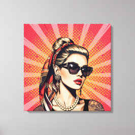 Lienzo Pop Art Woman – Retro Chic