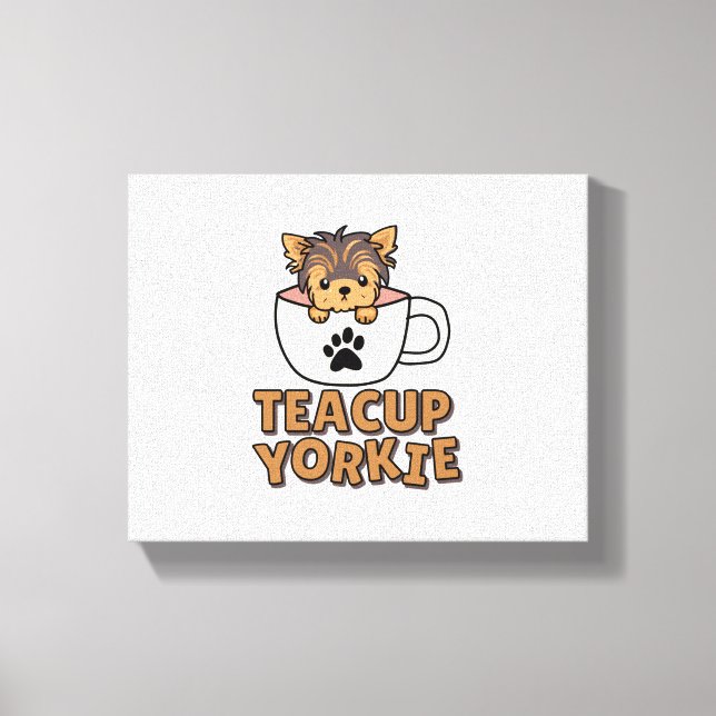 Lienzo Popa de Teacup Yorkie (Anverso)