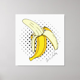 Lienzo Popart Peeling Banana Fruit con puntos semitónicos