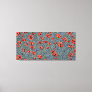 Lienzo Poppies Blue Butterflies