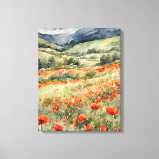Lienzo Poppies En La Escena Natural Del Campo