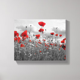 Lienzo Poppies negros, blancos y rojos
