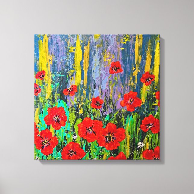 Lienzo Poppies Stretch Canvas Print (Anverso)