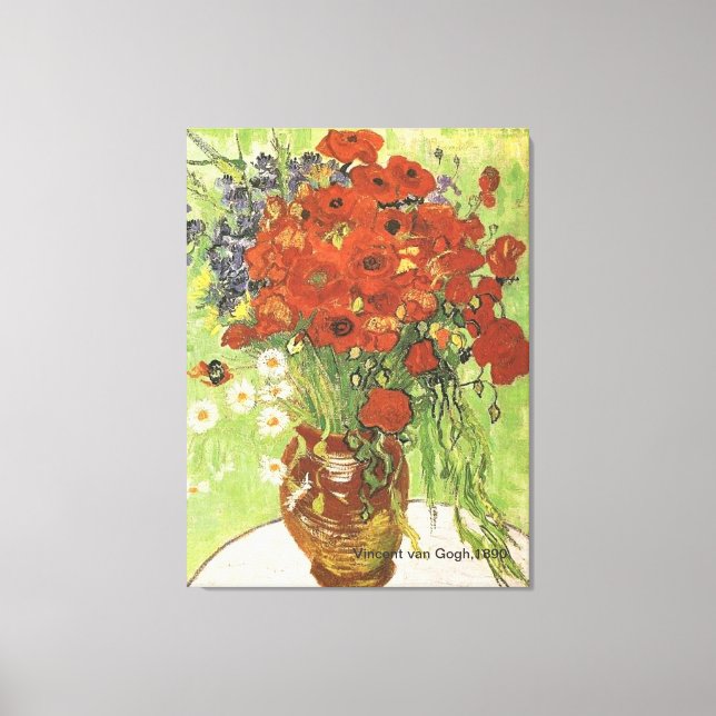 Lienzo Poppies y daisies rojos de por vida1890 (Anverso)