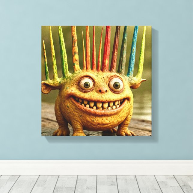 Lienzo Populares amigos - Poster monstruo arcoiris arreci (Insitu (piso de madera))